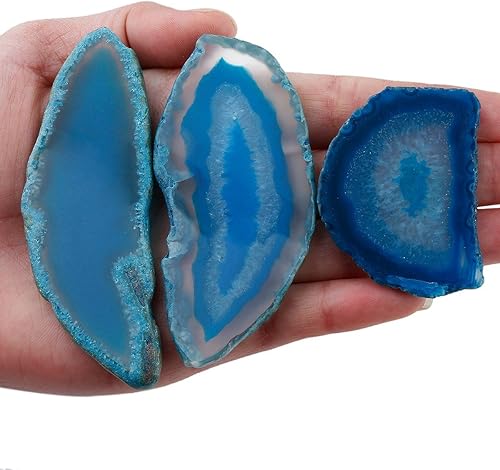 Miniatura 4 de mookaitedecor - Piezas de mesa ligeras de ágata pulida, lozas de ágata geodésica, paquete de 12