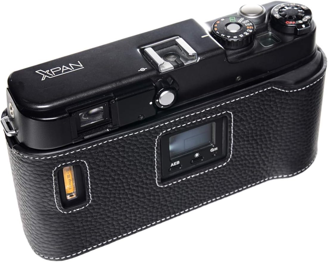 Hasselblad XPan II Case, BolinUS Handmade Genuine Real Leather Half Camera Case Bag Cover for Hasselblad XPan/XPan II Camera with Hand Strap (Xpan, Black)