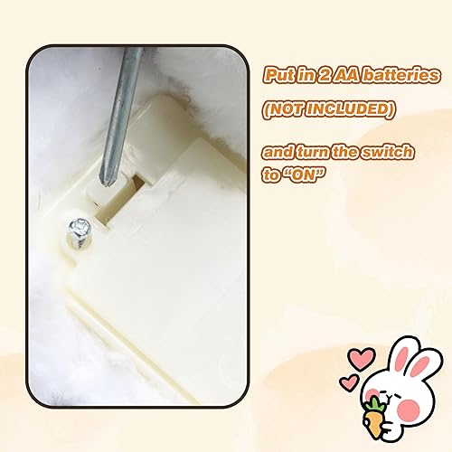 Miniatura 6 de Easfan Conejo de peluche interactivo saltando con orejas saltadoras, orejas saltadoras, nariz en movimiento, juguete educativo de peluche para