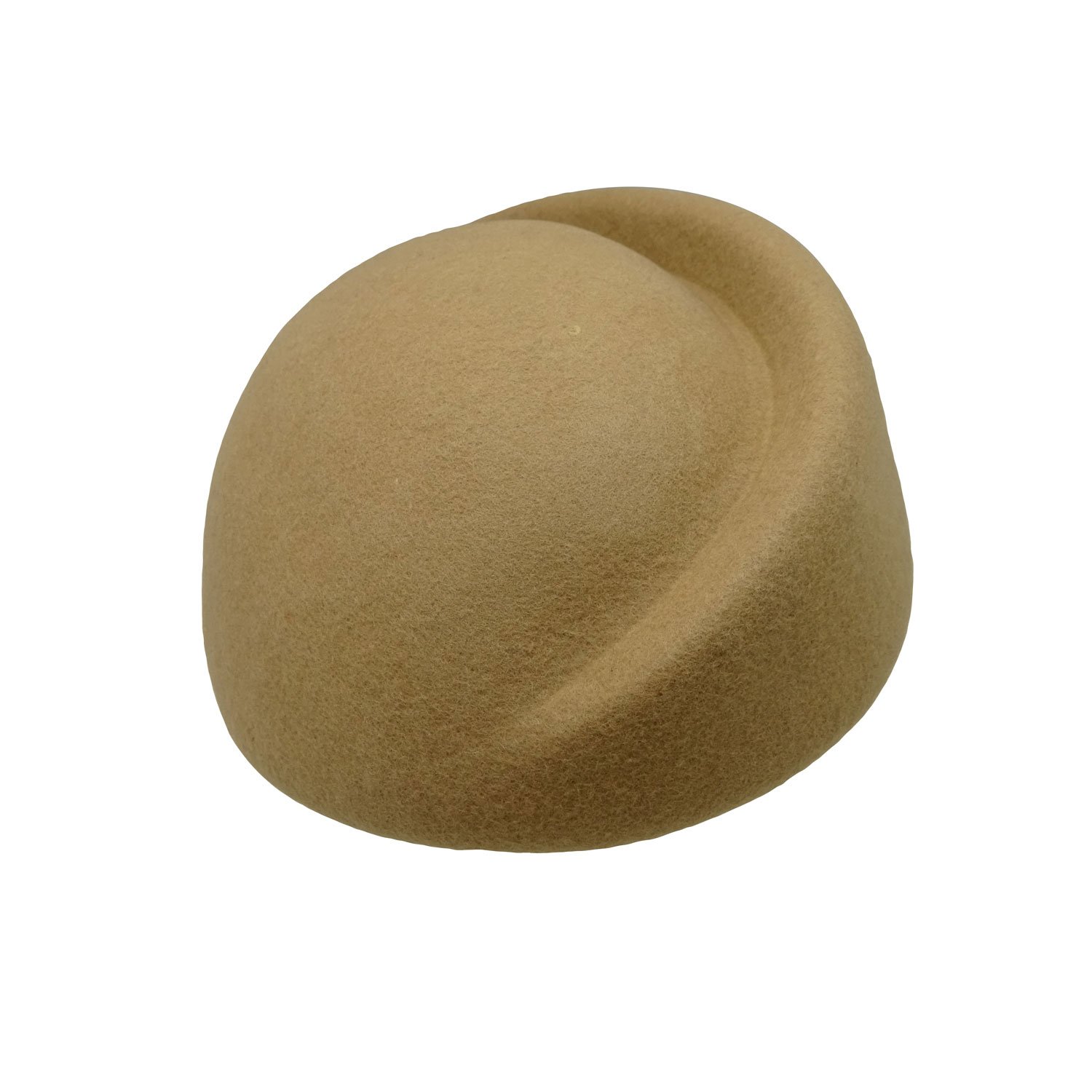 HATsanity Women's Vintage Wool Felt Half Shape Pillbox Hat Beige