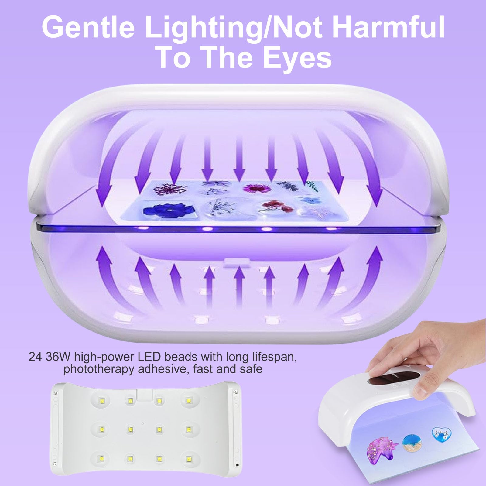 Polegas Two-Sided UV Resin Lamp, UV Lamp for Resin Curing with LED Display Screen(Time Setting 2M,3M,5M) - Image 3