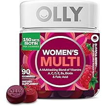 OLLY Women's Multivitamin Gummy, Women's Overall Wellness,* Vitamins A, C, D, E, Biotin, Folic Acid, Adult Chewable Supplement, Berry Flavored, 45 Day Supply - 90 Count