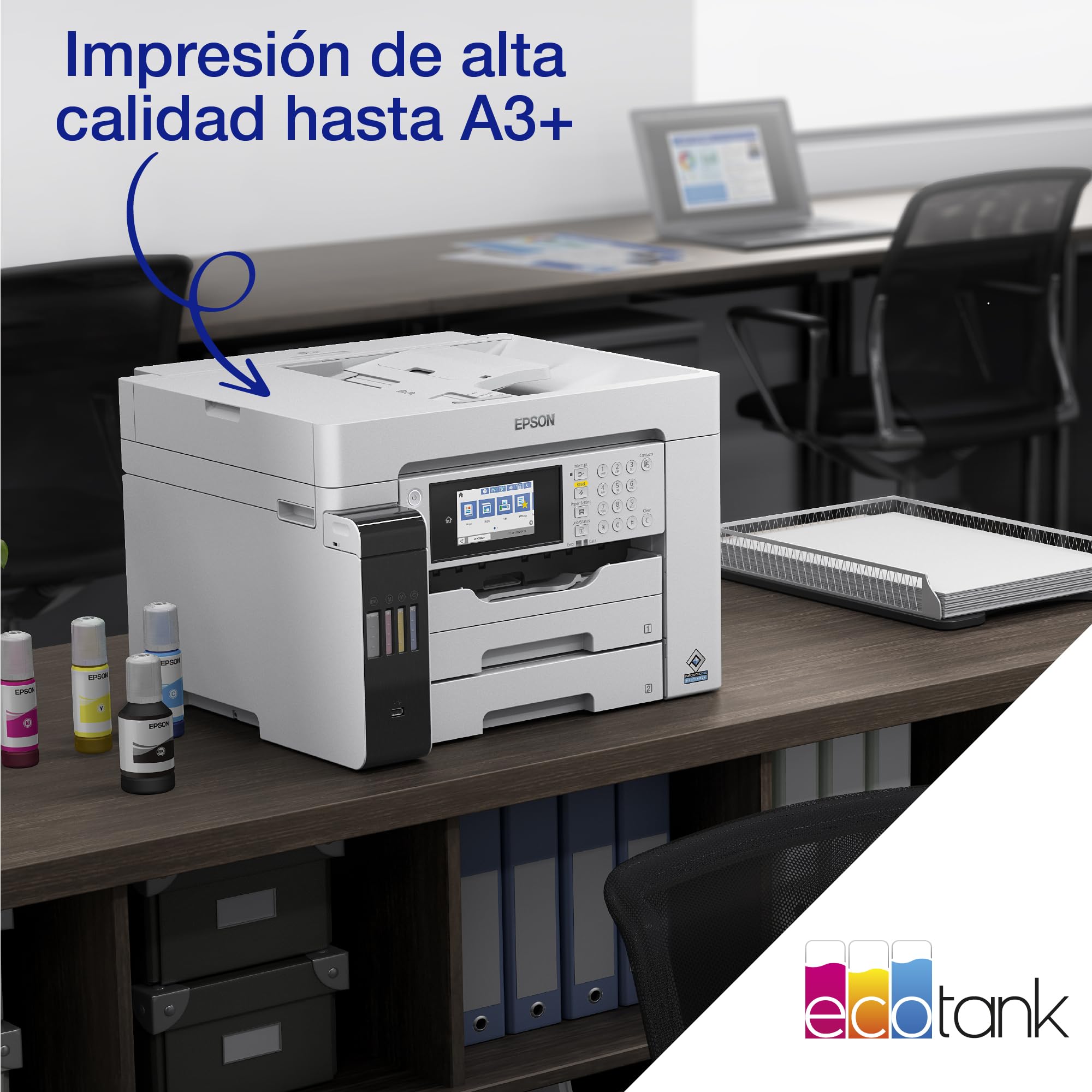 Epson EcoTank Pro ET-16685 Impresora de Depósito de Tinta | Impresión de Gran Volumen | Wi-Fi | A3+ | Imprimir, Copiar, Escanear, Fax | Pantalla Táctil 10.9cm | ADF | Bandejas Alta Capacidad | PCL