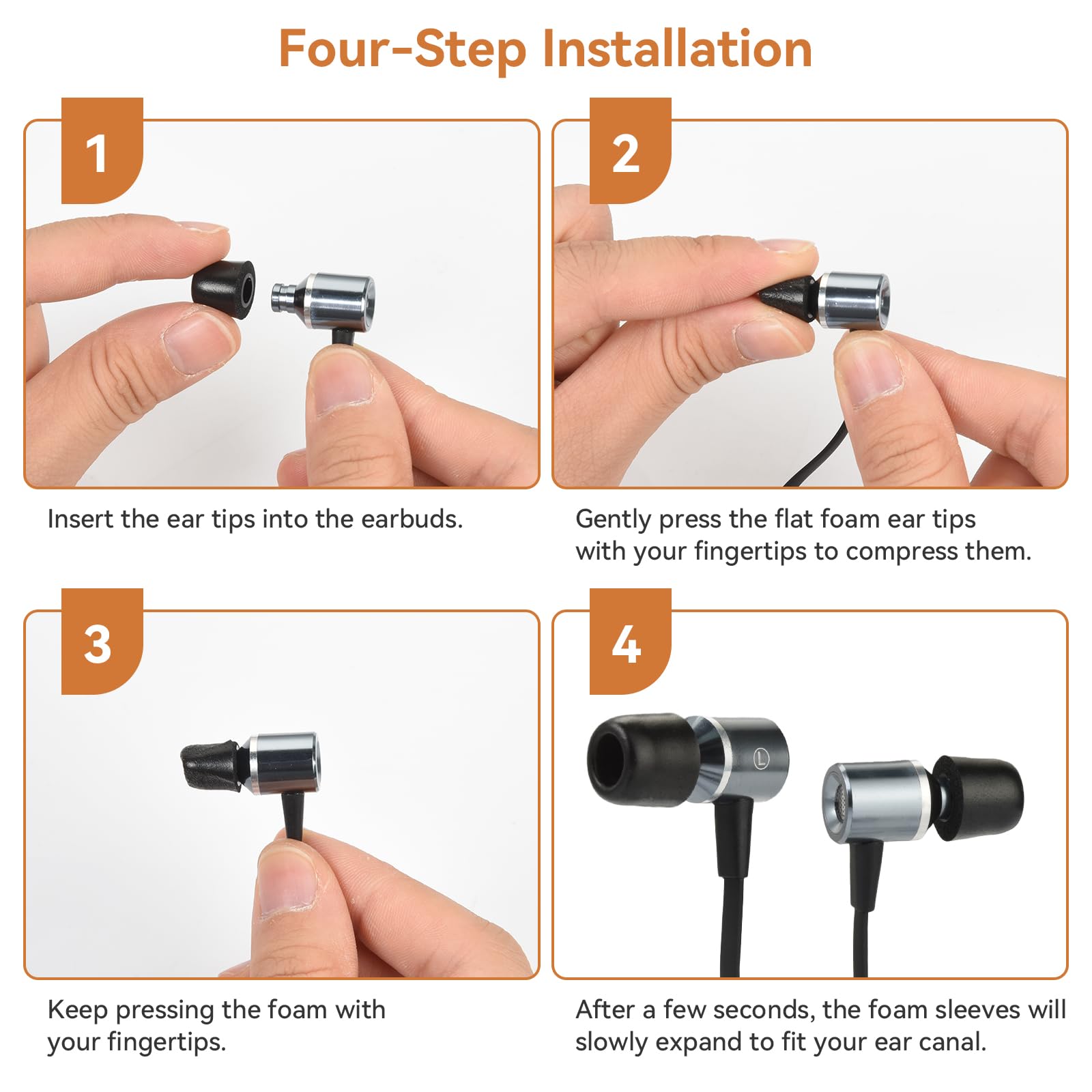 OTraki 6 Paia Cuscinetti Auricolari Di Ricambio In Silicone, Gommini Per Auricolari Memory Foam Earbud Tips, Eartips Di Ricambio Universali Per Cuffie In-Ear Apto Para Auriculares Intrauditivos(S/M/L)