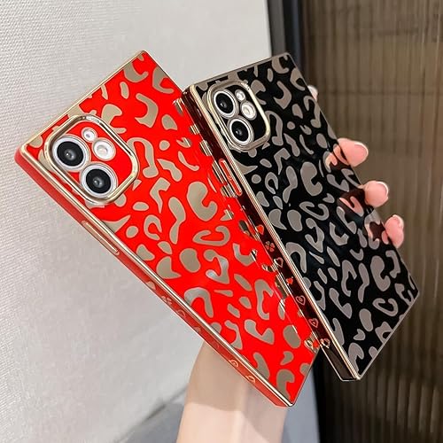 Miniatura 3 de KERZZIL Elegante funda compatible con iPhone 11 con borde rectangular, lindo diseño de leopardo de lujo, protector de cámara, TPU suave, a prueba