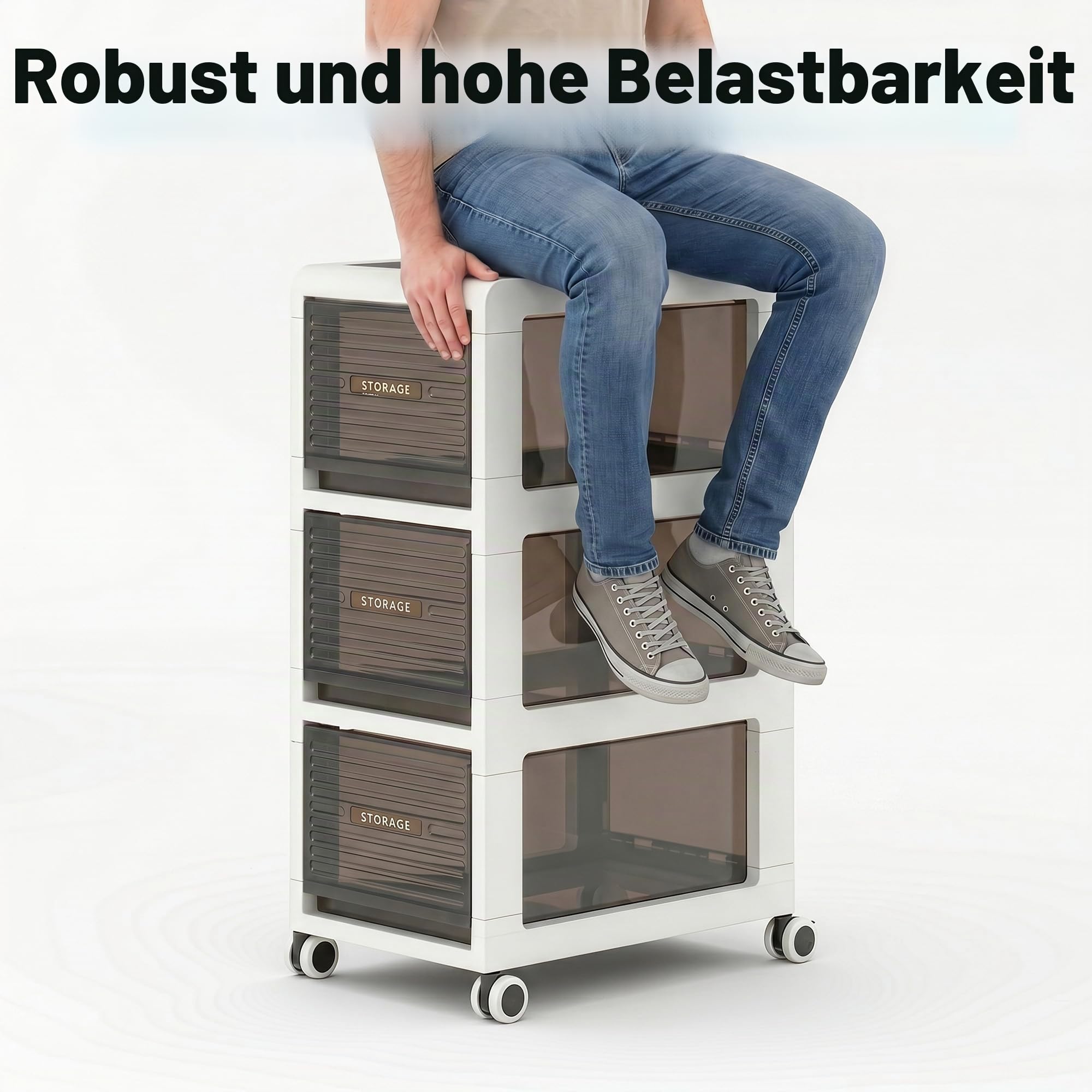 badezimmerschrank auf Rollen, 30cm badschrank schmal mit 3 Schubladen | Schubladenschrank, bathroom cabinet Für Küche, Büro, Schlafzimmer unter dem Schreibtisch, 66 cm hoch (30x41x75 cm)