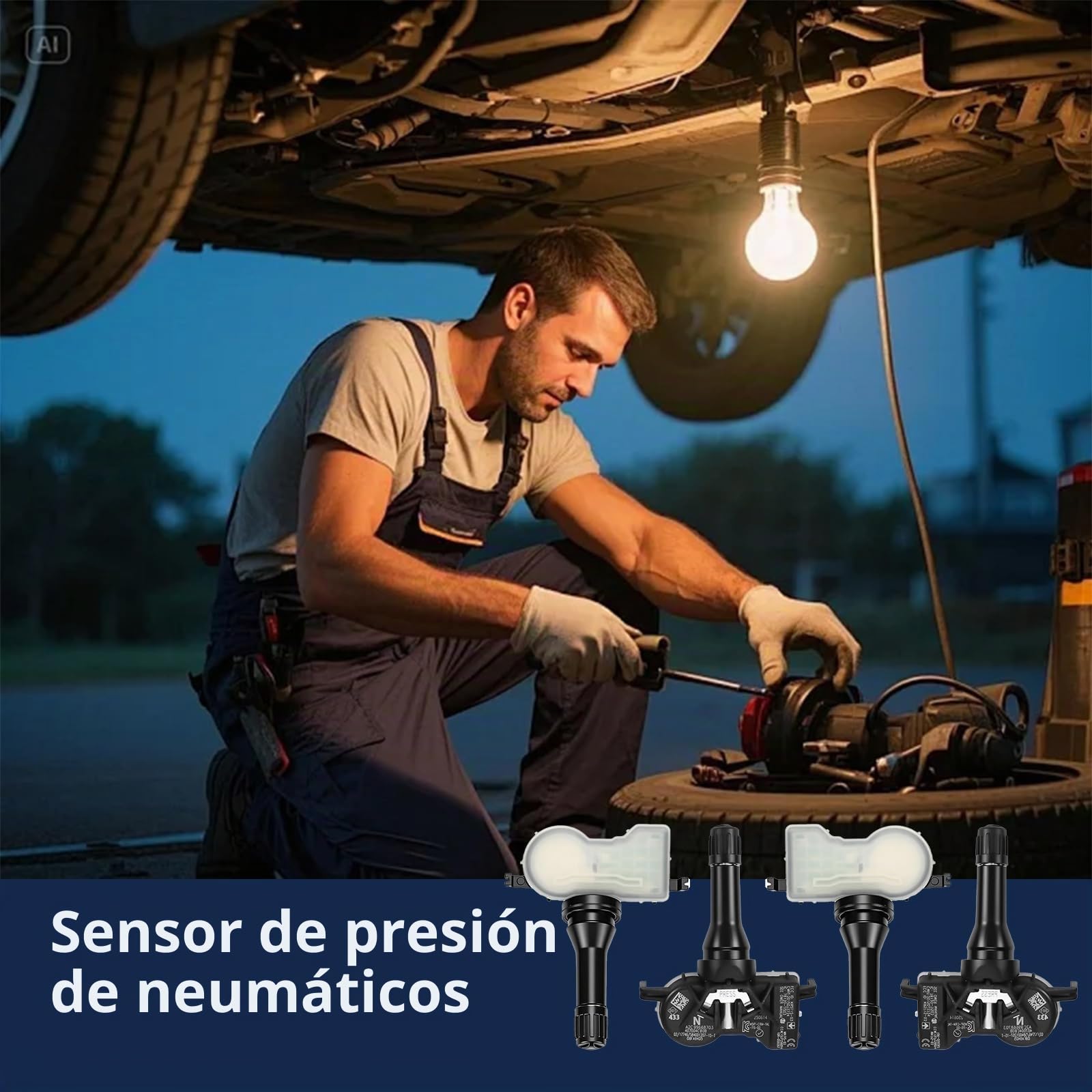 4 Sensores de Presión, Compatible con Renault, control preciso de presión de neumáticos, Compatible con Espace V, Kadjar, Megane IV, Scenic IV, Talisman, Plug & Play para 407004CB0A/407004CB0B