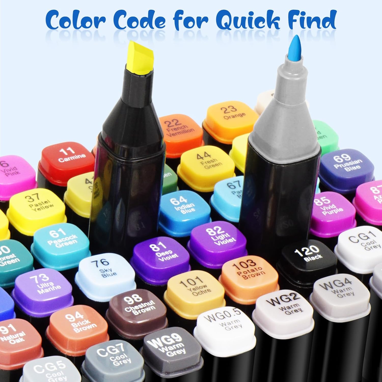 Kebuye 80 Colors Alcohol Markers Set, Dual Tips Blender Art Markers for Drawing Sketching Coloring Artist Pens and Underlining, Professional Permanent Sketch Markers for Kids Adult Coloring