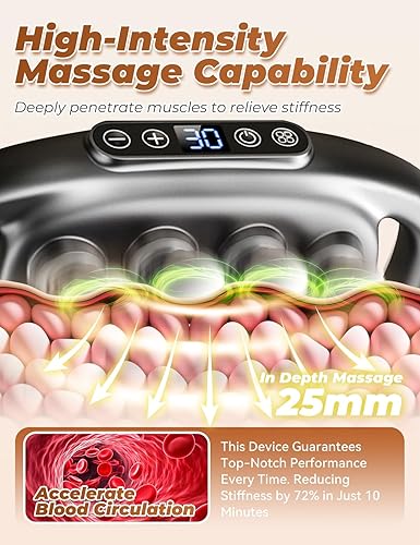 Miniatura 3 de Masajeador - Pistola de masaje de 16 cabezas de tejido profundo para aliviar el dolor, con 3 modos y 30 niveles, masajeador de espalda para espalda,