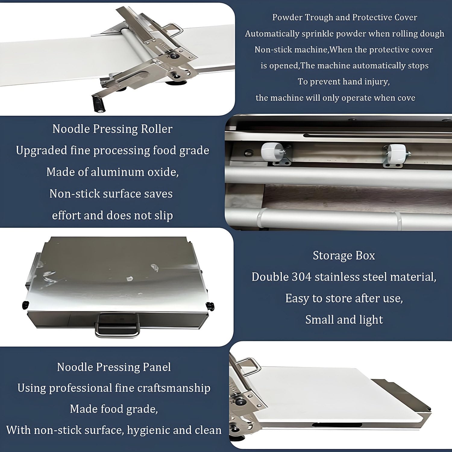 Sfogliatrice manuale per impasto, rullo pieghevole compatto in acciaio inox, spessore regolabile per cottura, attrezzatura da cucina, cottura domestica, grado professionale