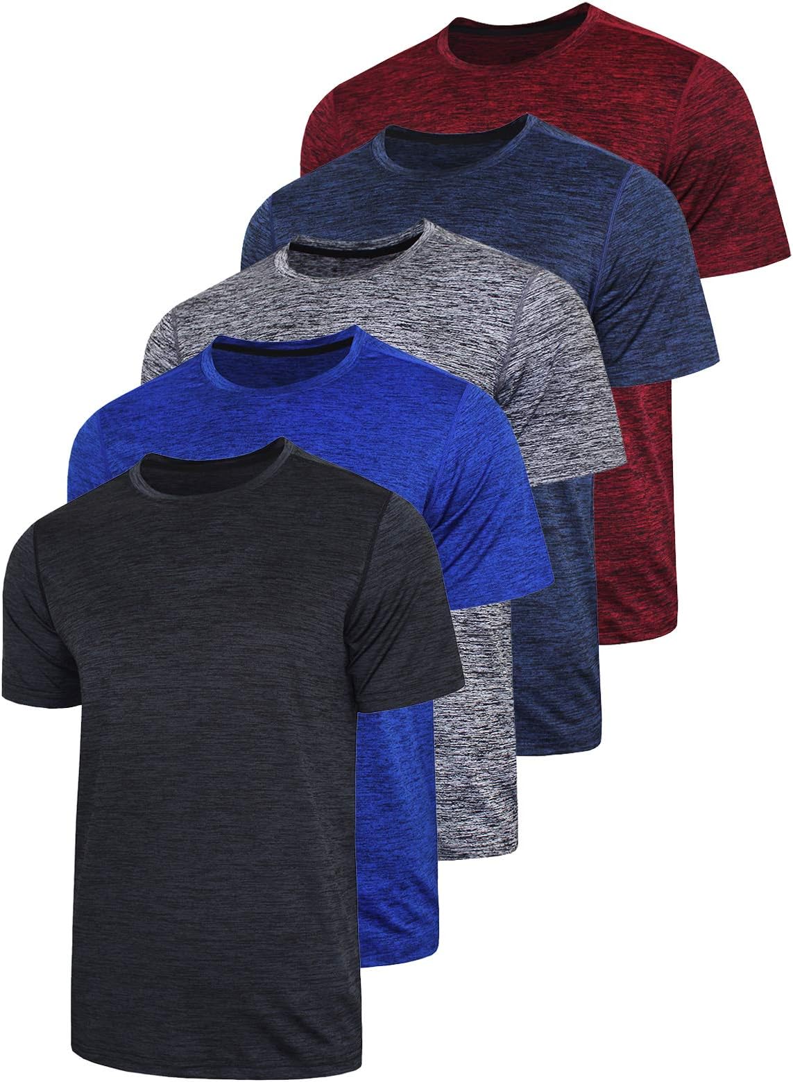 Men's Athletic Crew Neck Short Sleeve T Shirts Undershirt