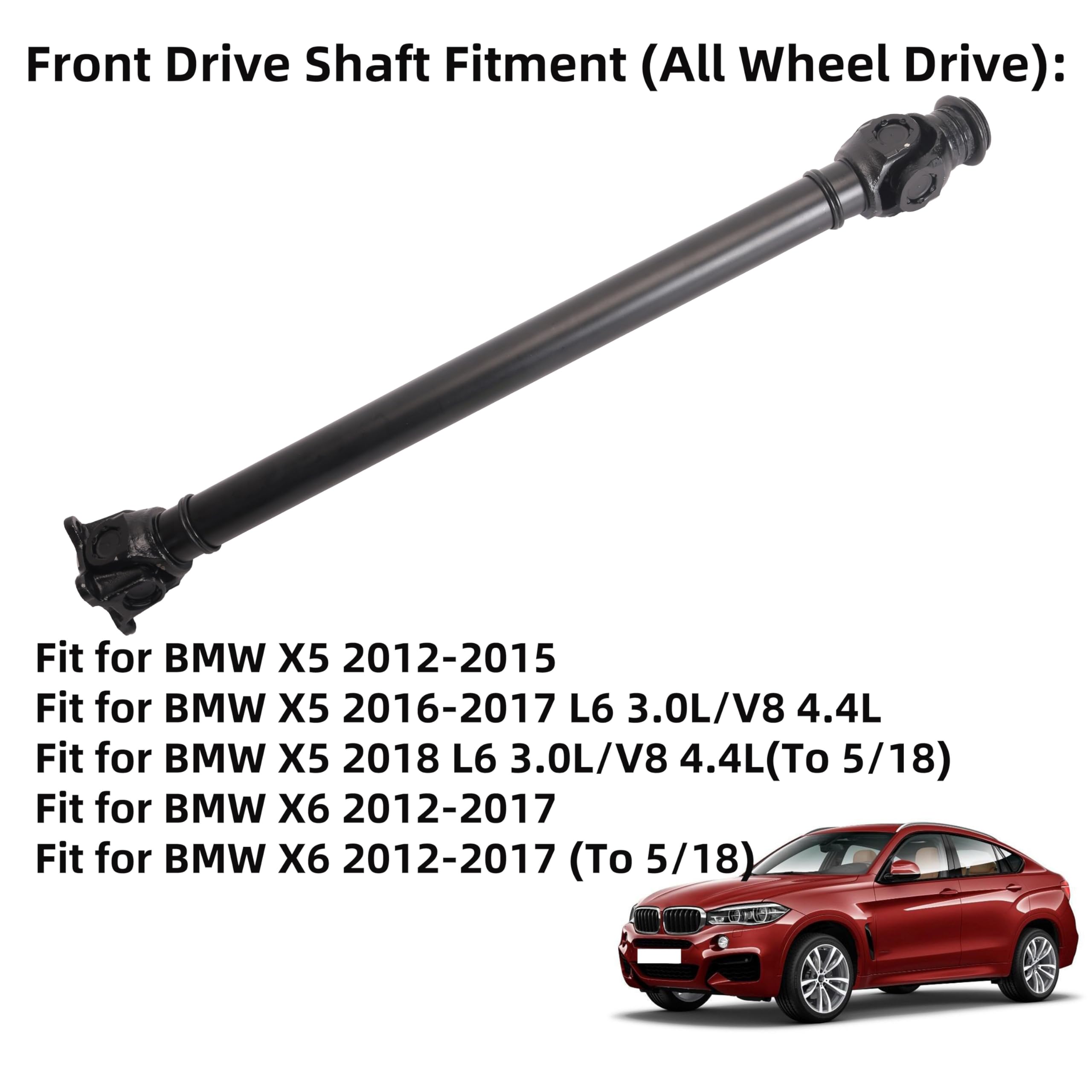 Front Drive Shaft Fit For BMW X5 X6 F15 F16 2012-2018, Front Prop Shaft,  Front