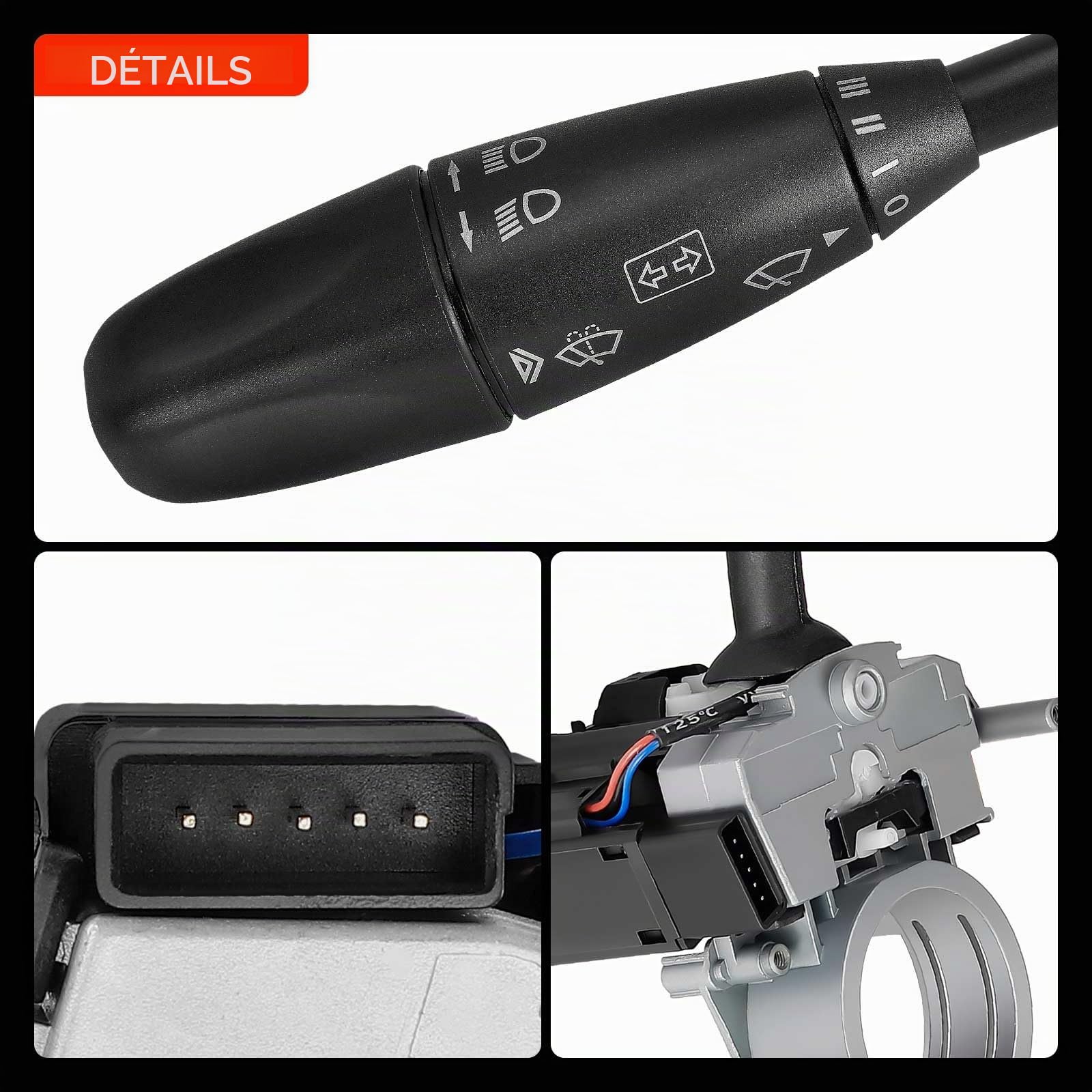 Frankberg Interrupteur de Colonne de Direction Compatible avec Classe C T-Model S203 Classe C W203 Classe C Coupé CL203 CLK Cabriolet A209 CLK C209 Remplacer# A0005452310
