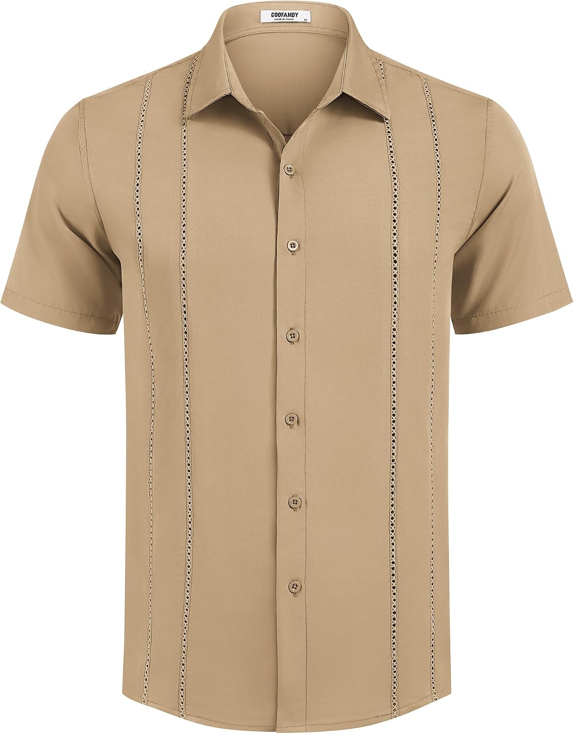  Mens Cuban Guayabera Shirt Short Sleeve Button Down Shirts Summer Beach Vacation Shirts thumbnail