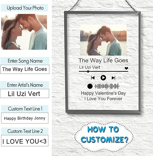 Miniatura 8 de Canción acrílica personalizada con foto personalizada con placa de música transparente Spotif QR, cubierta de álbum de acrílico personalizada,