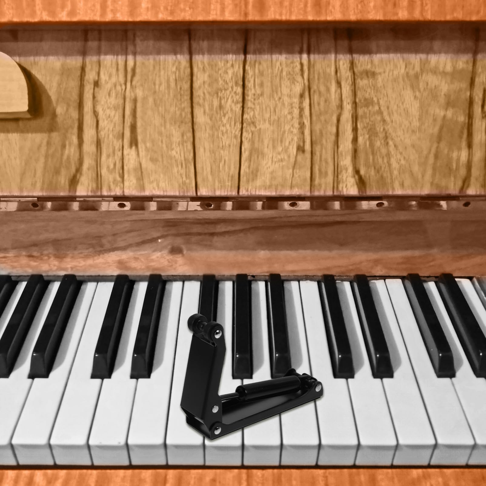 ibasenice Accesorio Protector para Cubierta de Teclado Dispositivo de Cierre Lento y Fácil Instalación con Función de Caída Controlada para Tapa de Piano Negro de Metal