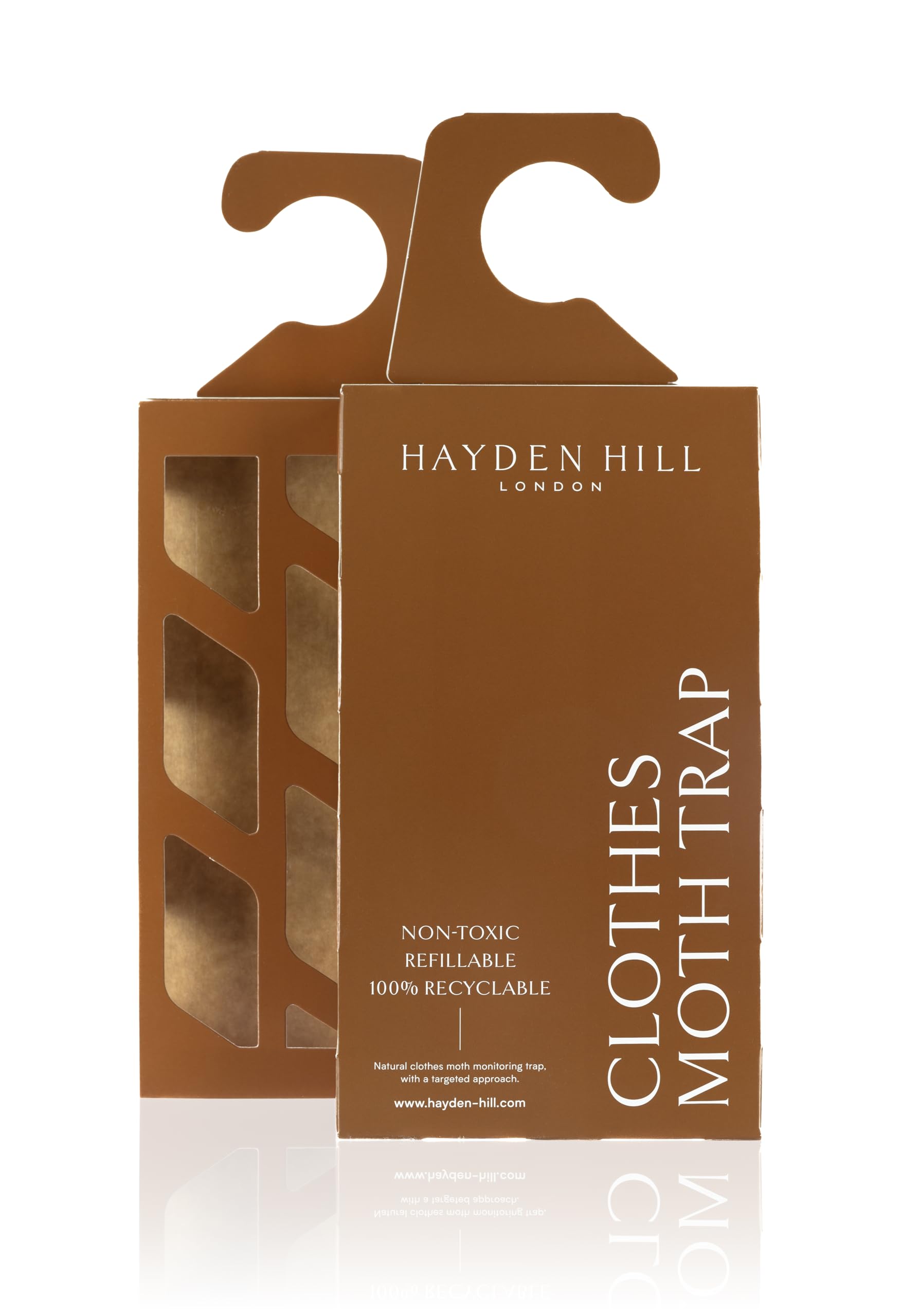 Hayden Hill Moth Traps for Clothes & Closets - 3-Pack - Refillable and Odor-Free Moth Monitoring - Moth Pheromones for Clothing Protection