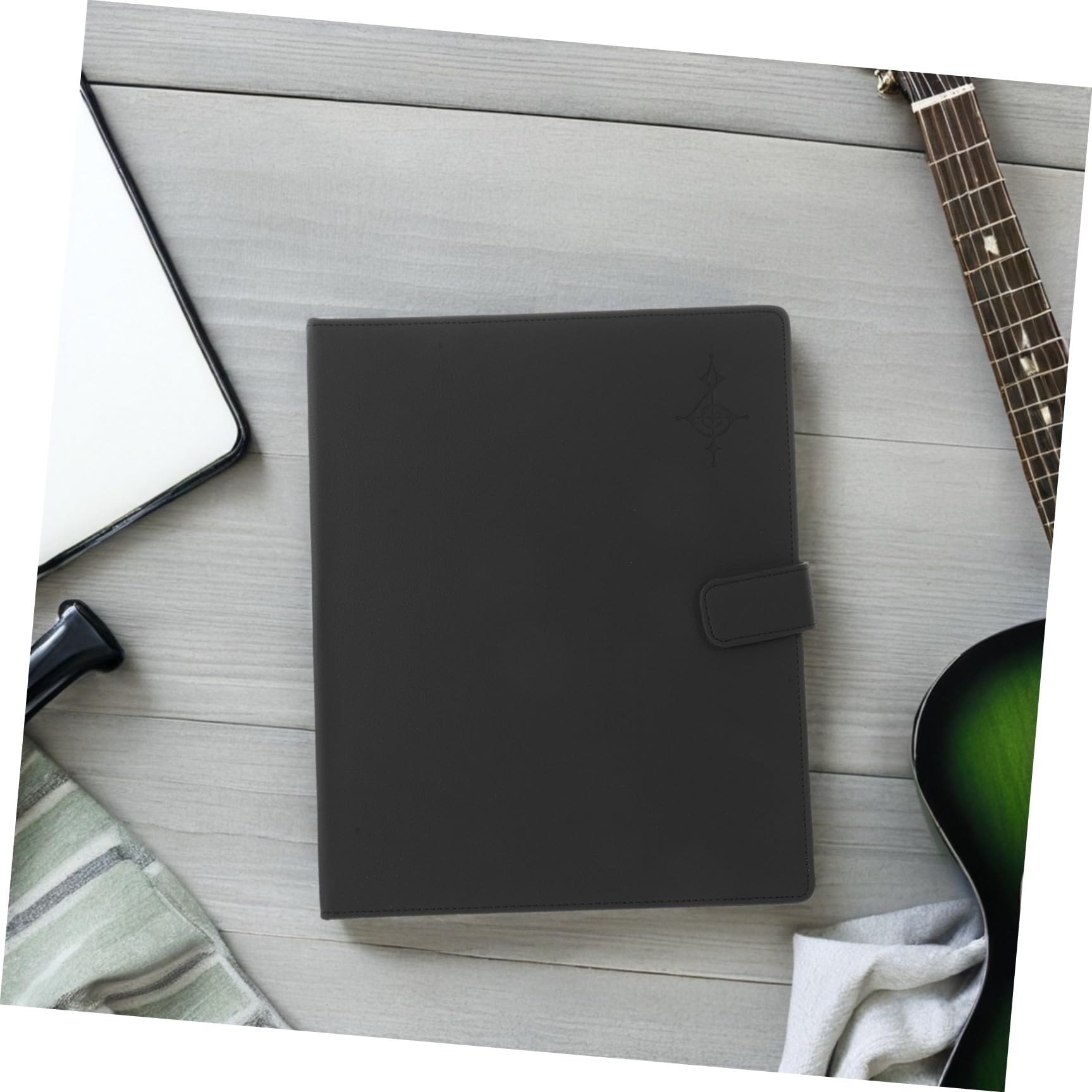PU Leather Music Sheet Folder Organizer with Pages Magnetic Closure Elastic Strap And Corner Pocket Versatile Choir Binder for Piano Guitar And Orchestra Performance