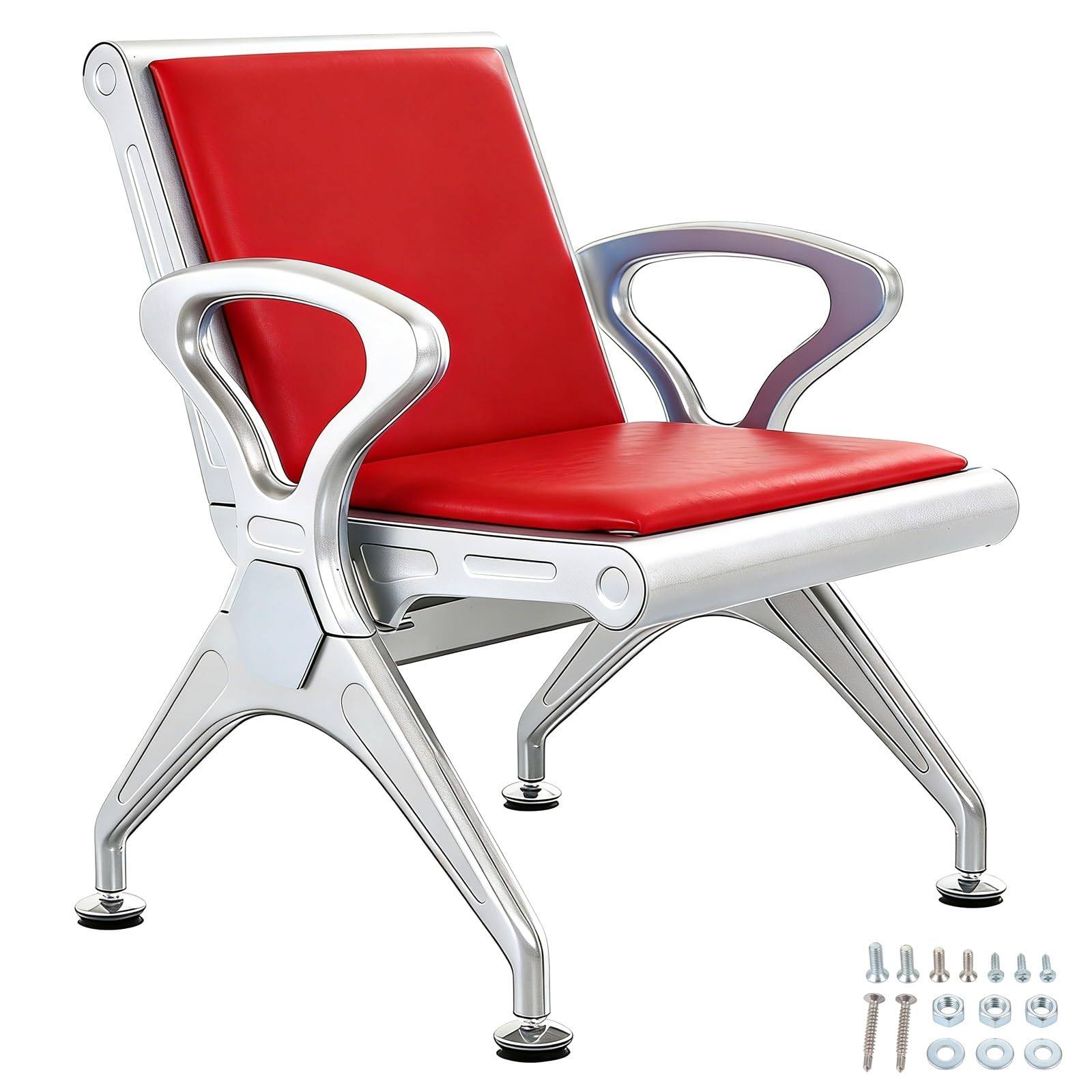 Silla de sala de espera comercial con brazos y asiento de poliuretano moderno
