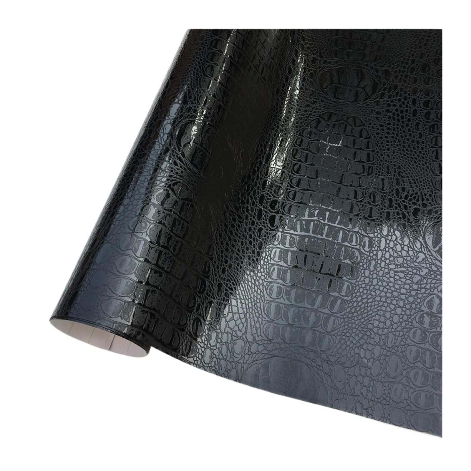 Schwarze Krokodil-Vinyl-Autofolie for Motorräder, kompatibel mit Autoaufklebern, Styling, Computer, Laptop, Fahrzeuginnenraum(50X152 CM)