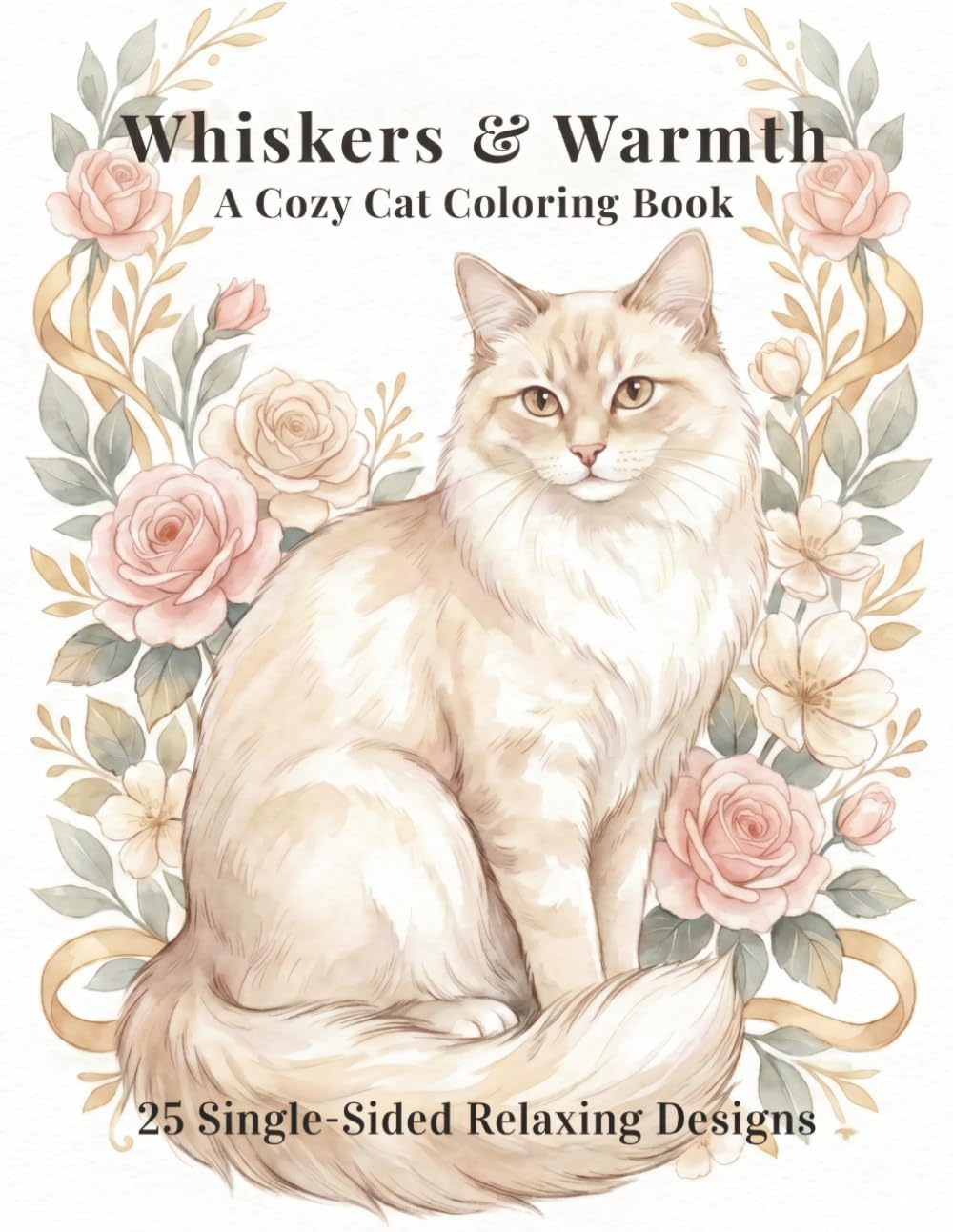 Whiskers & Warmth: A Cozy Cat Coloring Book for Women – 25 Single-Sided Stress-Relief Designs (Whiskers Coloring Series)