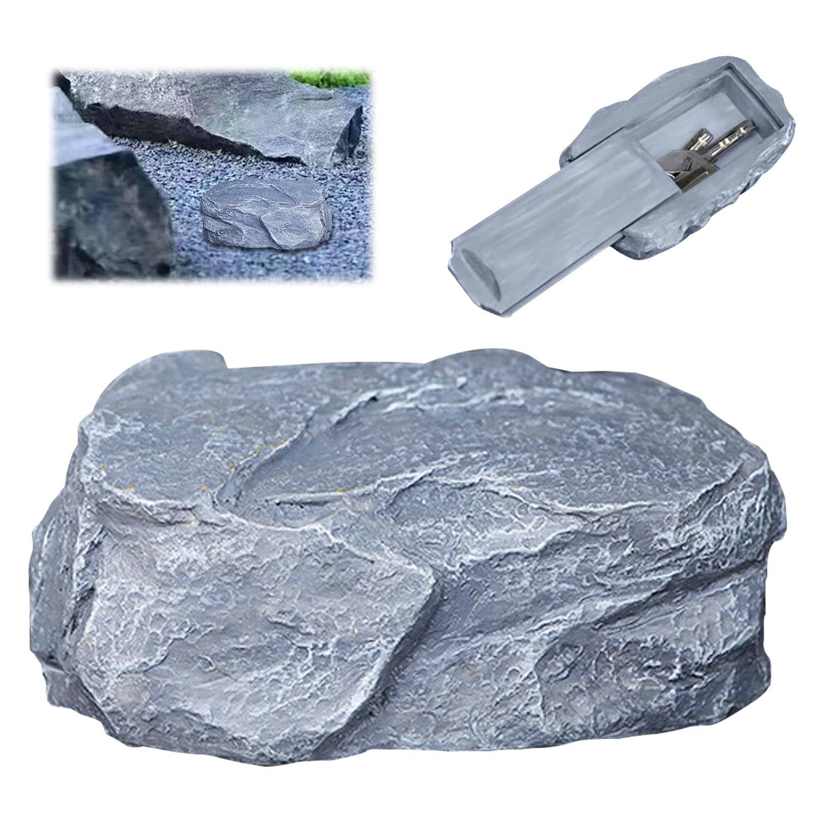 Fake Rock Hidden Storage Key Hider, Resin Stone Keys Hider Outside