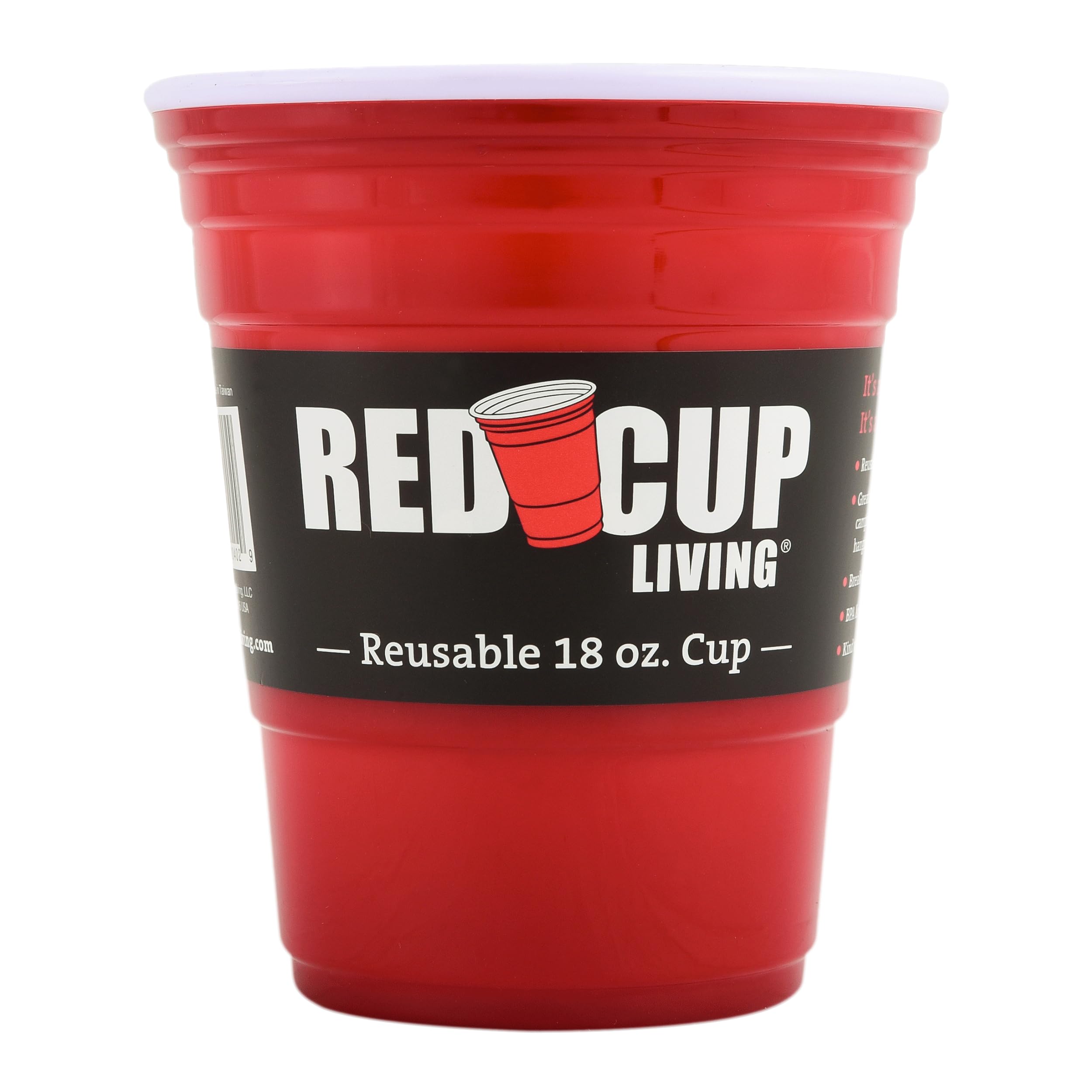 Red Cup Living Reusable Beverage Cup, 18-Ounce, Red
