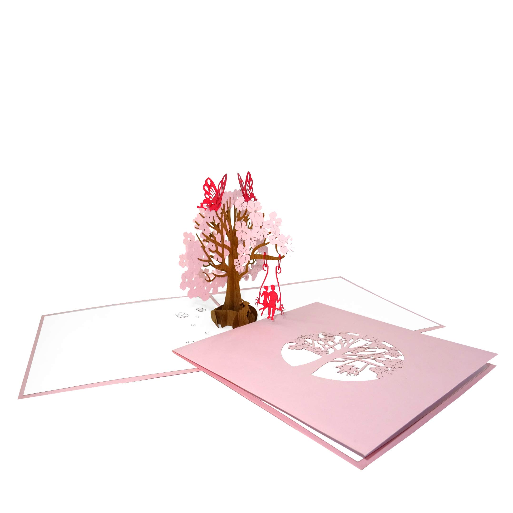 10er Set Hochzeitskarten Butterflies in Love - 3D Einladungen zur Hochzeit - Pop-Up Einladungskarten mit Umschlag - Kartenset 10 Stück blanko