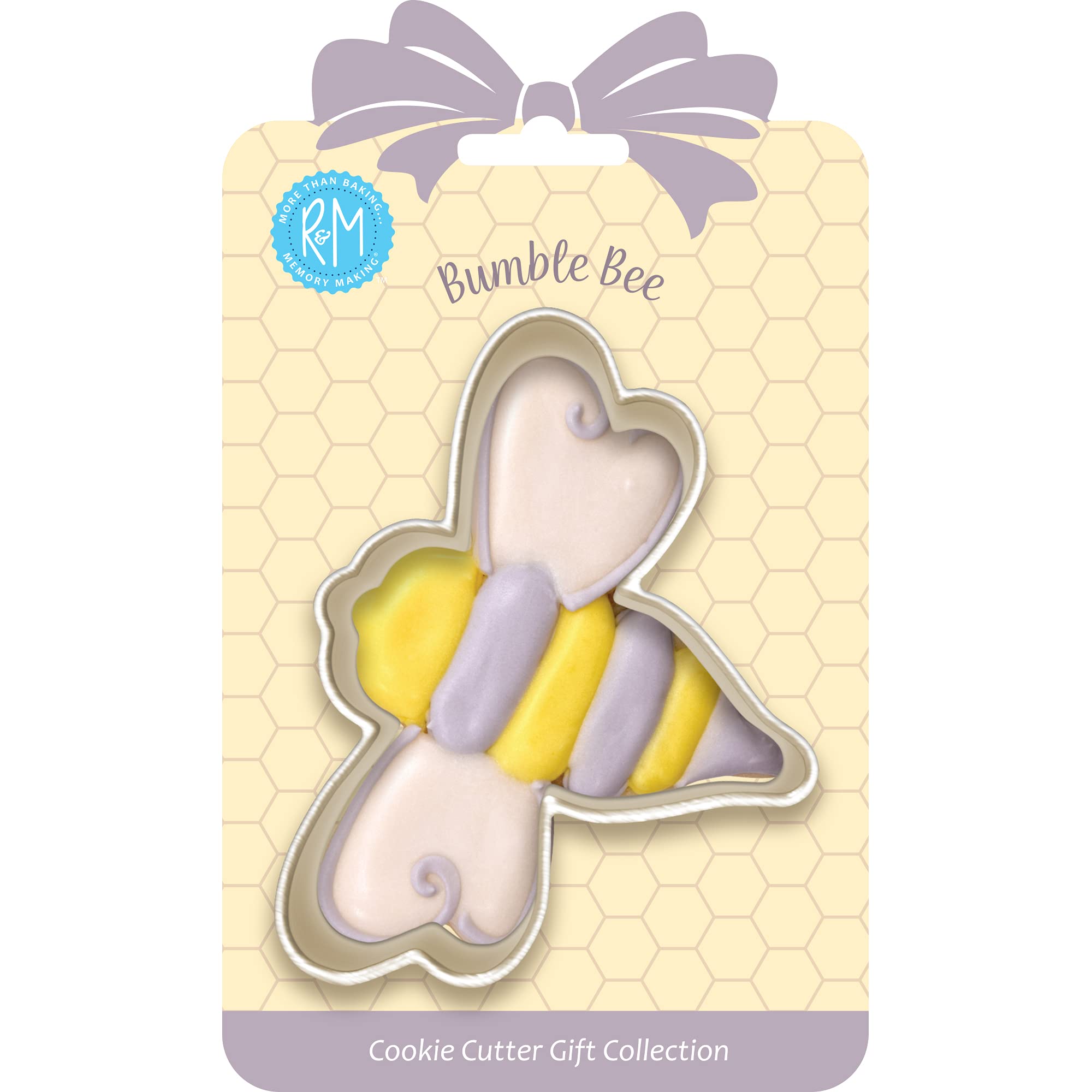 R&M Bumble Bee Cookie Cutter 4" - Stainless Steel - Gift Tag Carded