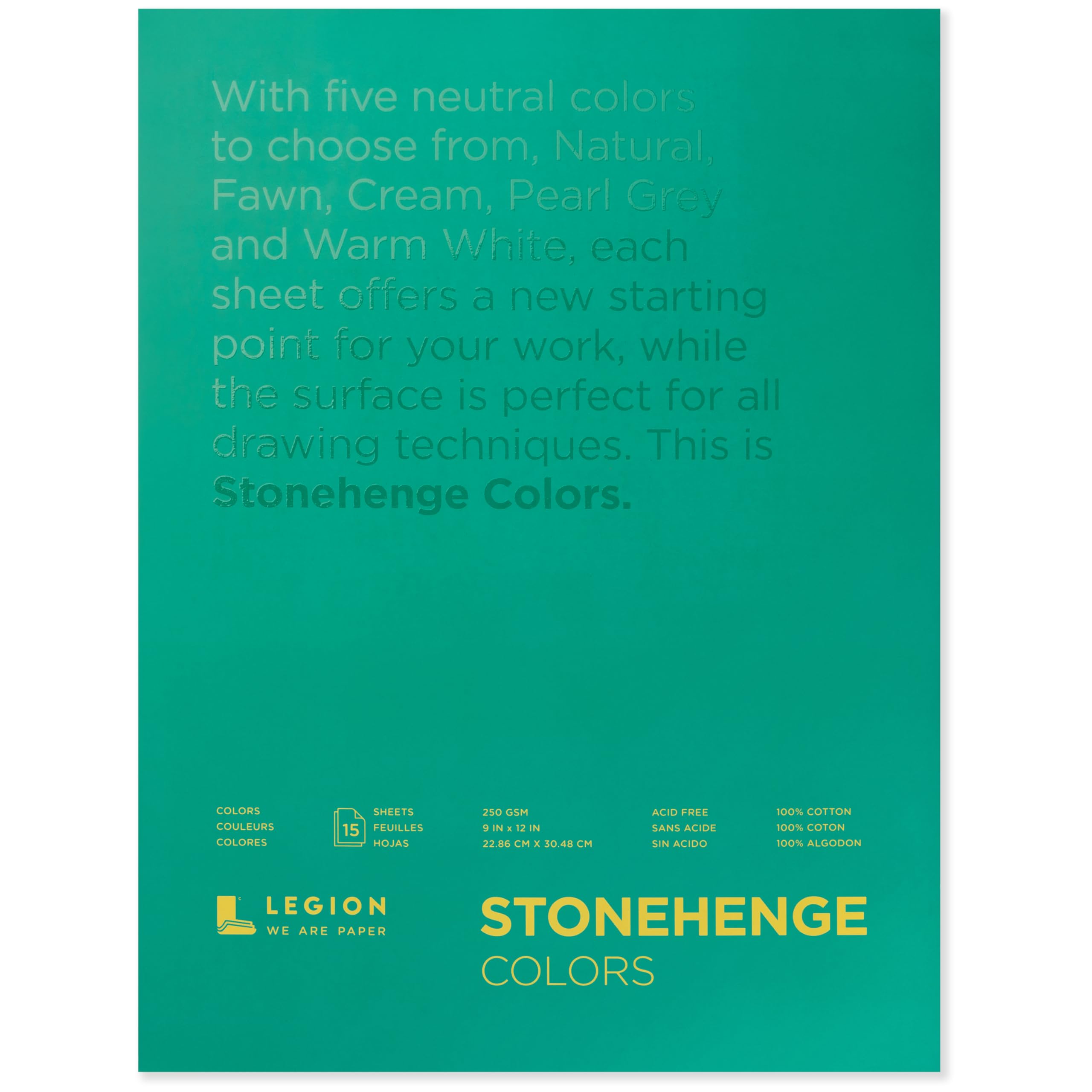 Stonehenge Multi Colour Drawing Pad Paper 9x12in 15 Sheets For Sketching