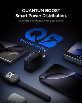 Spigen 20W USB-C Mini Hızlı Şarj Aleti/Şarj Isısını Düşürür GaN Pro Akım Korumalı Güç Adaptörü iPhone & Android & iPad Type-C EE201 Siyah - ACH09217 (Spigen TR Garantili)