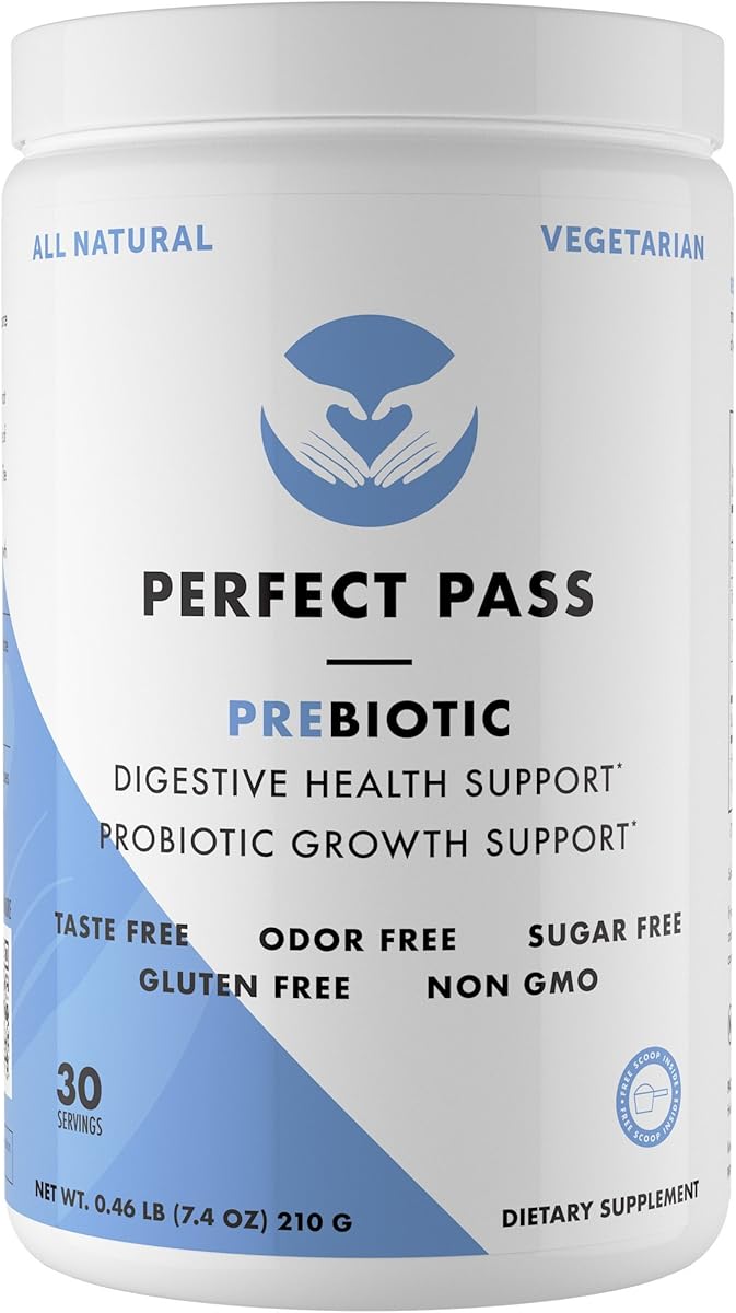 PERFECT PASS PERFECT PASS Prebiotic PHGG Partially Hydrolyzed Guar Gum 210g Powder - 100% Natural Gluten Free Non GMO - Certified Kosher Vegetarian Sugar Free