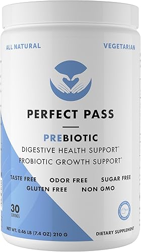 PERFECT PASS Goma de guar prebiótica PHGG parcialmente hidrolizada 7.41 oz en polvo, 100% natural, sin gluten, sin OMG, certificado Kosher