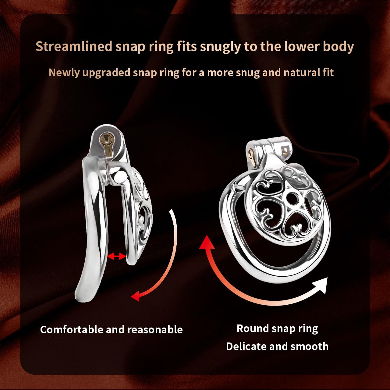Chastity Cage Pene Uomo Gabbia Pene Cintura Castità Maschile Metallo Cock Cage Erotitici Sexy Per Coppie (50MM)