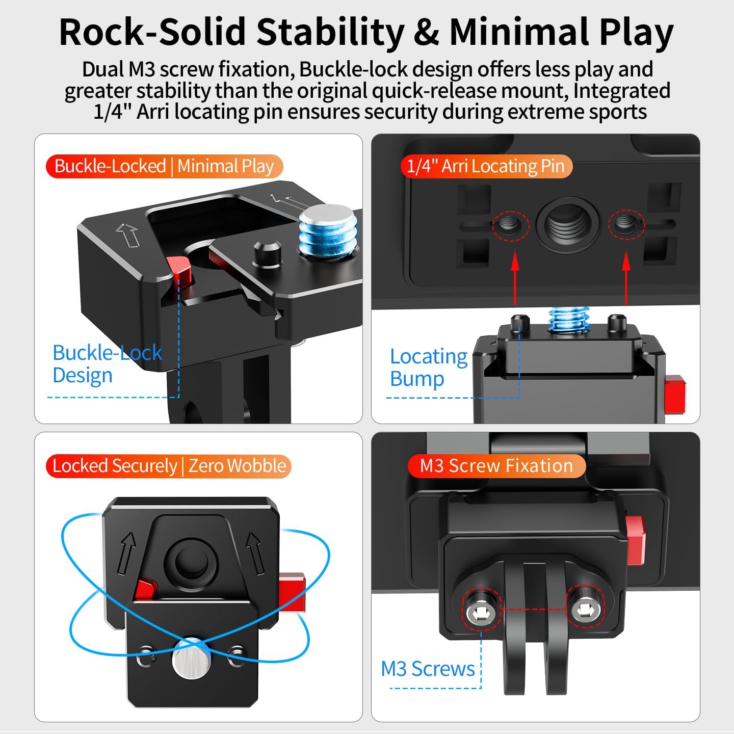 FEICHAO 262ft/80m Underwater Diving Case with 1/4 Thread, Cold Shoe Mount Compatible with Ace Pro/Ace Pro2 (Quick Release 2-Slot Mount)
