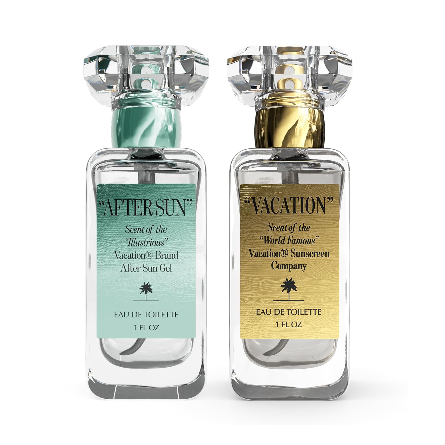 VACATION" & "AFTER SUN Eau De Toilette Duo, Coconut, Aloe Vera, Green Tea & Beach Scent, Signature Summer Fragrances, Unisex, Bundled Perfume Gift Set