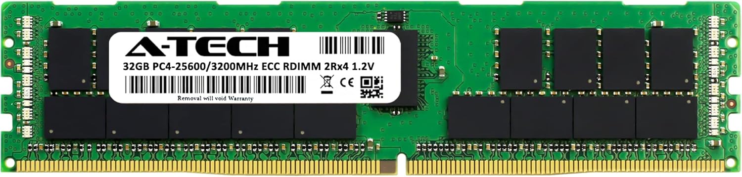 A-Tech 32GB Replacement for Samsung M393A4K40EB3-CWE - DDR4 3200MHz PC4-25600 ECC Registered RDIMM 288-Pin 2Rx4 1.2V - Single Server Memory RAM Stick (M393A4K40EB3-CWE-ATC)