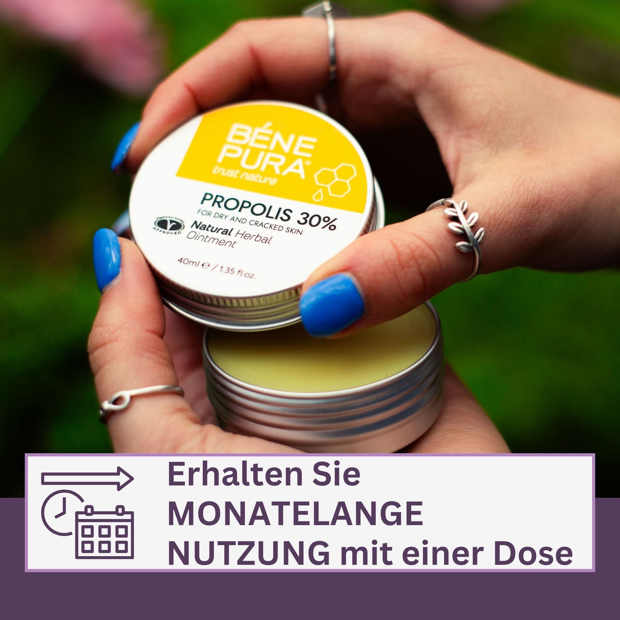 BenePura Propolis Salbe, Natürliche 30% Propolis Salbe für Juckende, Trockene und Rissige Haut, 40 ml (3er Pack)