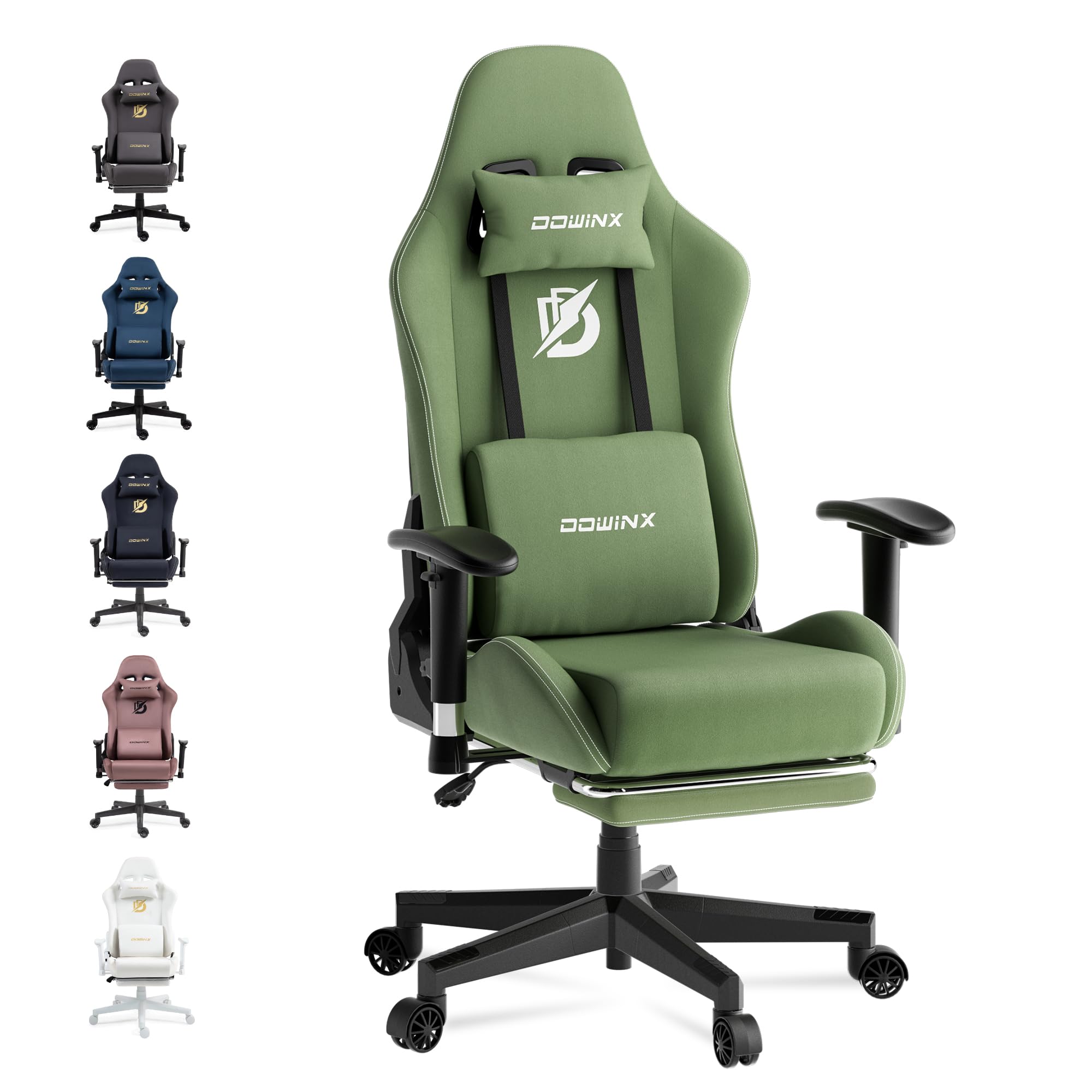 Dowinx Gaming Chair With Massage Lumbar Support Breathable Fabric