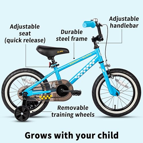 Miniatura 2 de Glerc NuNu - Bicicleta para niños de 12, 14, 16 pulgadas, estilo BMX para niños de 2 a 8 años, bicicletas para niños pequeños con ruedas de