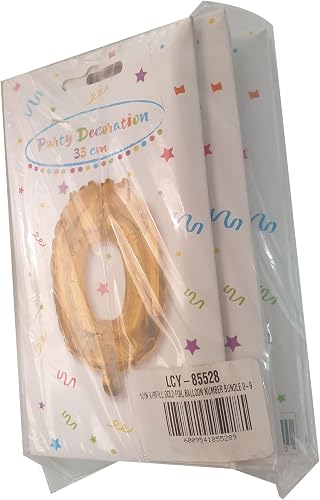 12 Inch Air Fill Gold Foil Balloon Number Bundle 0-9