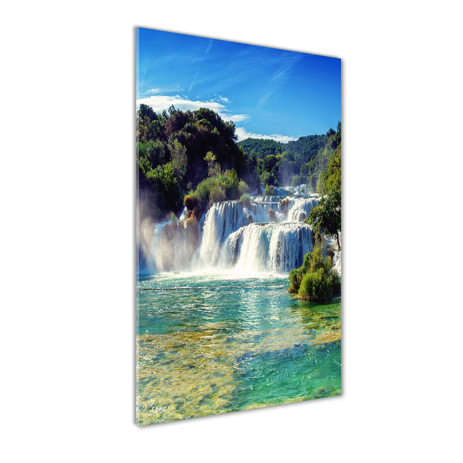 Tableau cuisine paysage de 50x100 cm : la cascade de Krka s'invite dans votre salon