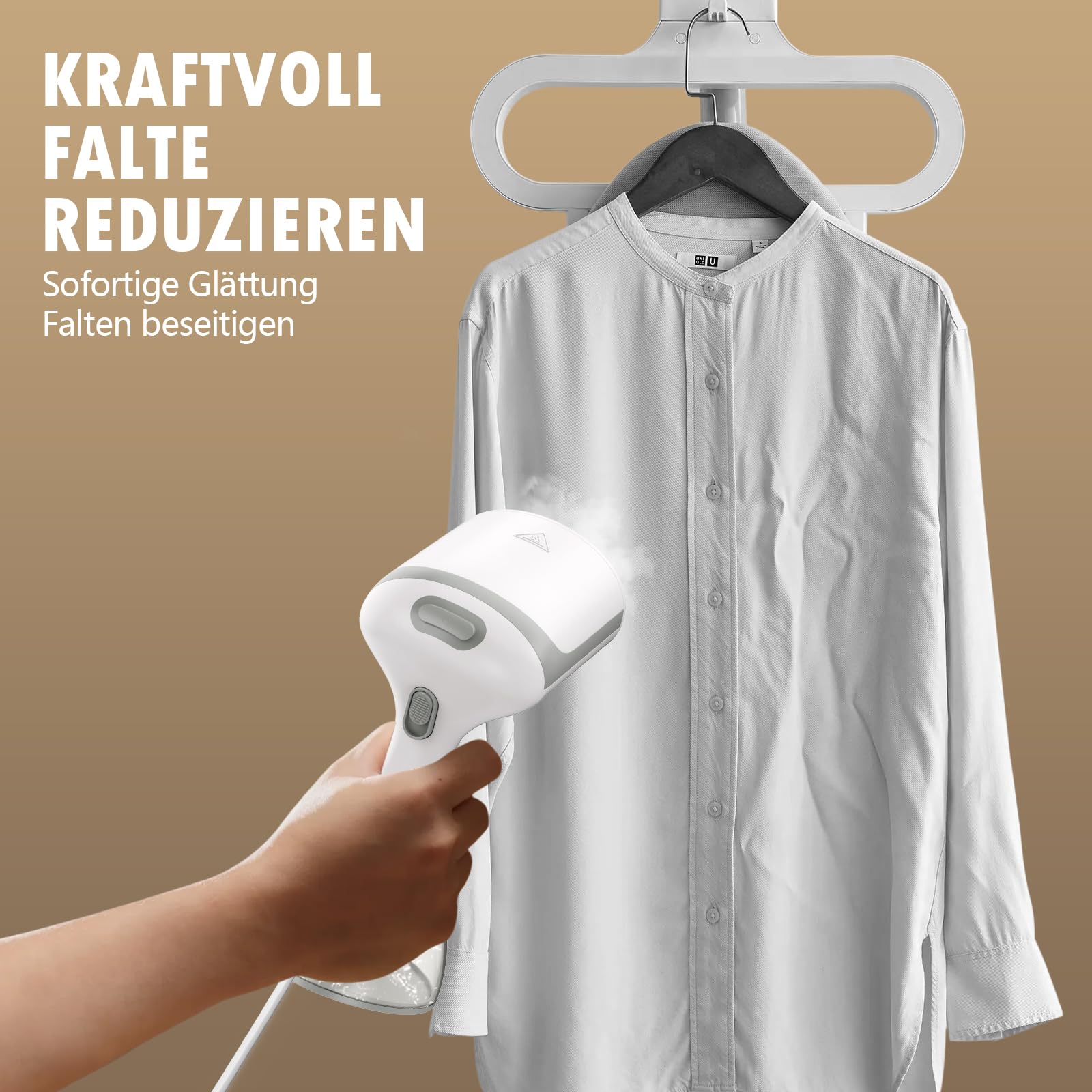 Steamer Dampfglätter mit 300ml Abnehmbarer Wassertank, 1500W, 20 Sekunden schnelles Aufheizen, Reise Dampfglätter, der für Vertikale und Horizontale Verdampfung Verwendet Werden Kann