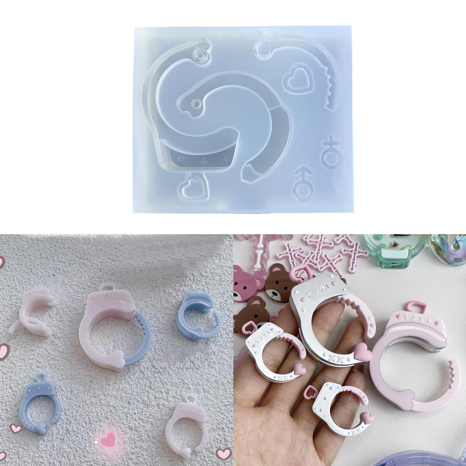 Collana con ciondolo a forma di cuore lucido a forma di cuore, in silicone e resina epossidica, per San Valentino