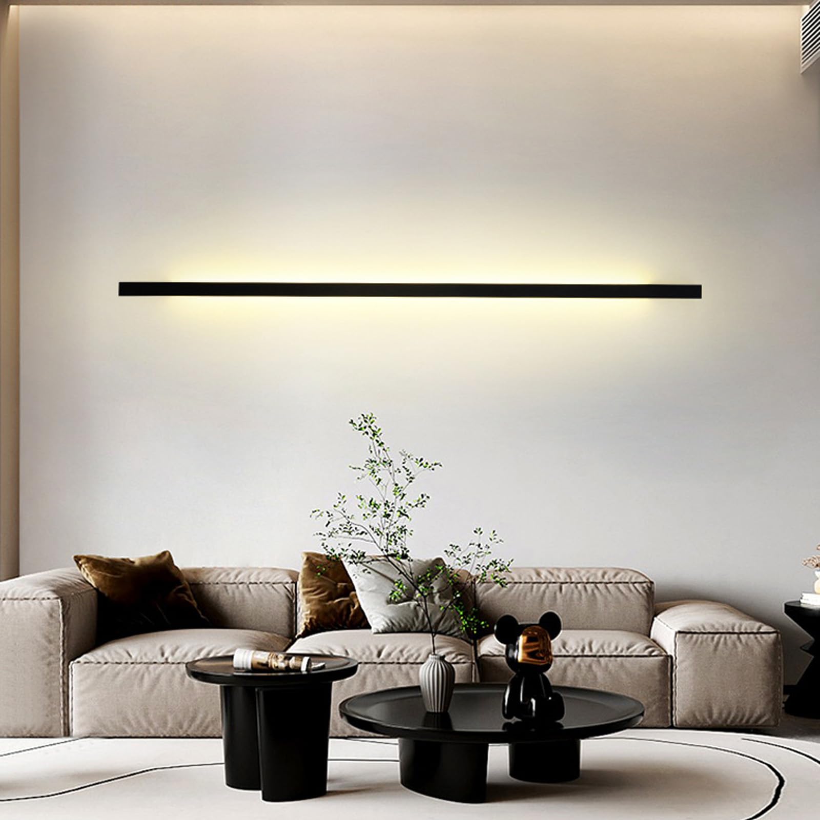 Applique Murale d'extérieur LED à intensité Variable avec télécommande 2700 K/4500 K/6500 K, étanche IP65, Bande Longue Moderne en Aluminium pour Porche et terrasse