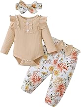 SUNNY PIGGY Baby Girl Clothes Infant Newborn Outfits Romper Pants Set Baby Girl Clothes With Headband 0-18 Months