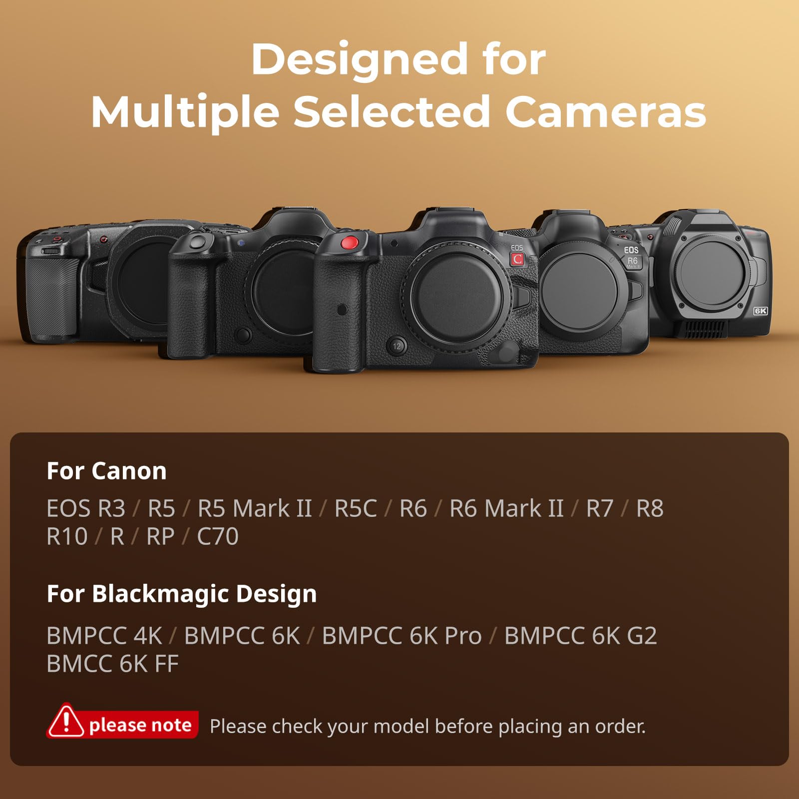 SMALLRIG Maniglia Laterale Rotante con Trigger REC Fotocamere per Canon/Blackmagic Design Selezionate, Compatibile con Batteria F550/570, Controllo Otturatore, per Canon R3 / R5 / R6-5235