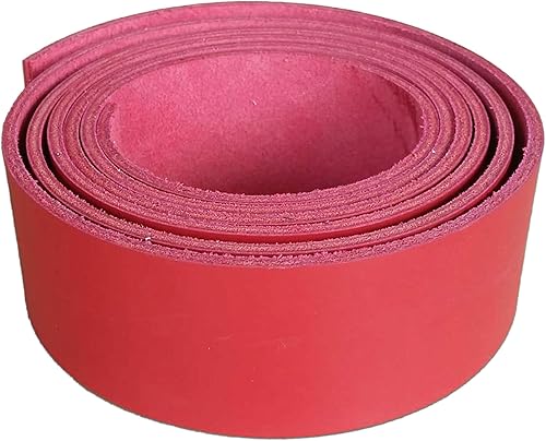 Tira de piel roja de 2 pulgadas de 8 a 9 onzas. (0.126-0.142in) Tiras de cuero Latigo de hasta 96 pulgadas de largo, fabricado en Estados Unidos