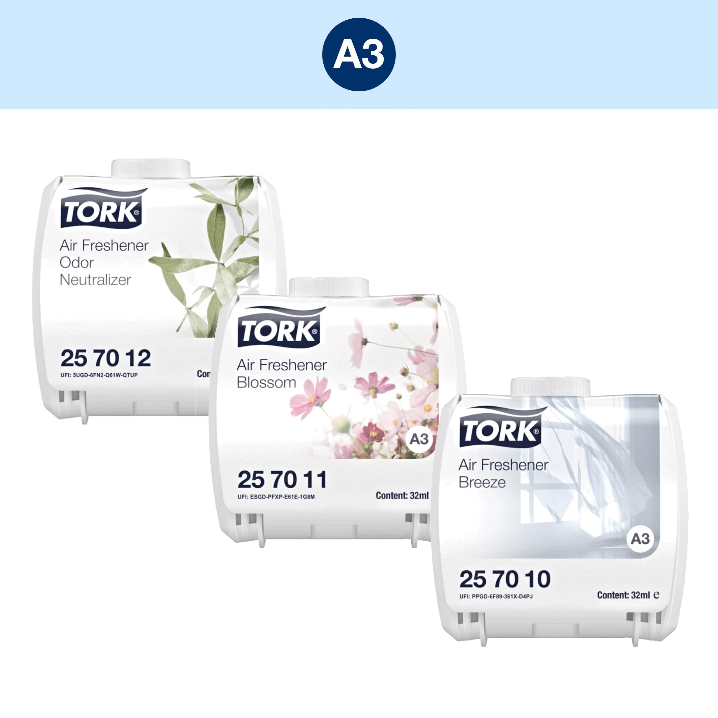 Tork Dispenser deodorante per ambienti ad azione continua A3, 256010 | bianco, linea Elevation, 6 pezzi