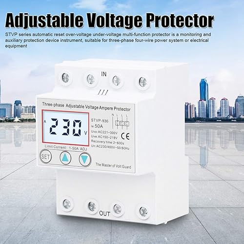 Miniatura 3 de STVP936 LCD Protector de voltaje ajustable LCD trifásico Protector de voltaje de reinicio automático multifuncional 230V400V AC ((50A))